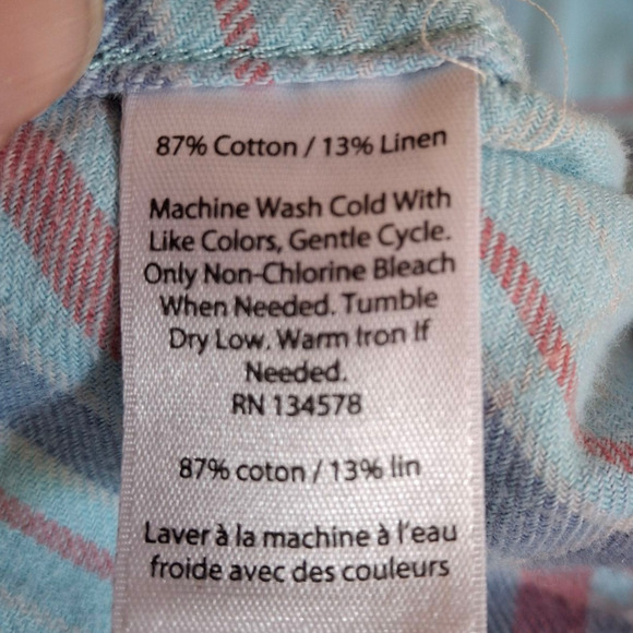 Vineyard Vines Flannel Plaid Women's Button Down Shirt size L - Picture 5 of 6